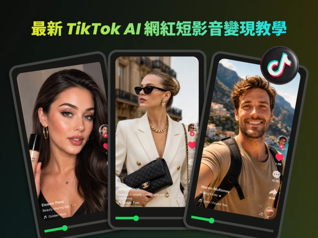 最新 TikTok AI 網紅短影音變現教學