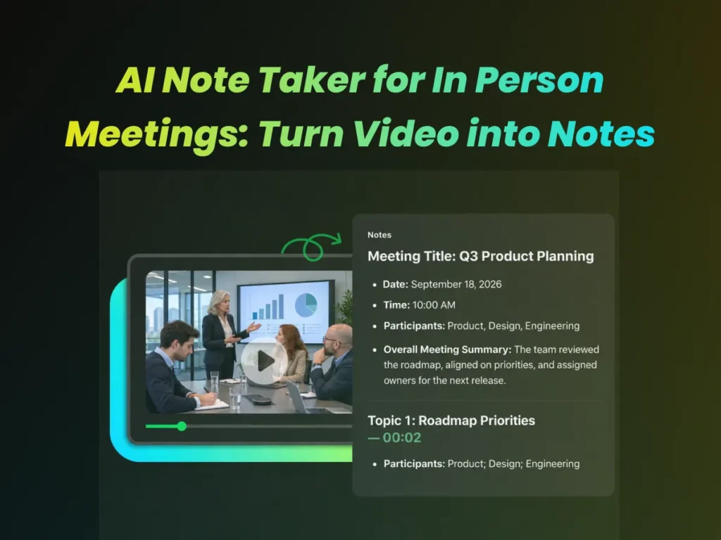AI Note Taker for In Person Meetings: Turn Video into Notes